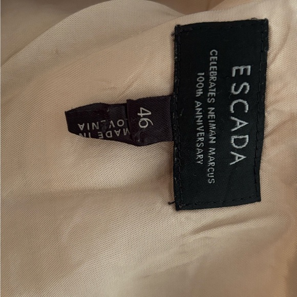 Escada US 16 Beige A-Line Pleated Cotton Midi Skirt - Picture 3 of 7